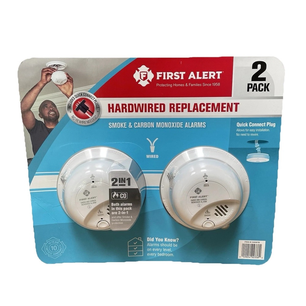 First Alert SC9120B Hardwired Smoke & Carbon Monoxide Detector 2 Pack -Brand New
